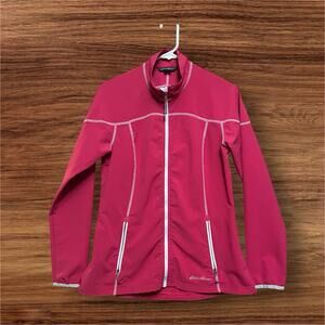 Eddie Bauer Stratify Jacket Women's Size Small Pink Windbreaker Water Repellent